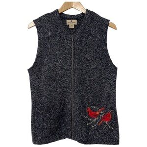 Woolrich Embroidered Cardigan Sweater Cardinal Bird Womens Size Pet M